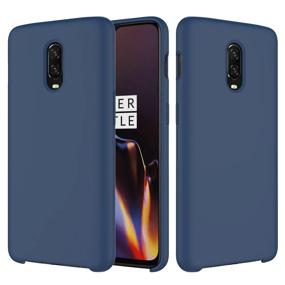 Чехол GKK для Oneplus 6, 6 t, 7 pro, чехол, жидкий силикон, мягкий ТПУ, детский, на ощупь, противоударный чехол для Oneplus 7, Coque - Цвет: Denim Blue