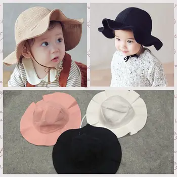 

Toddler Infant Kids Sun Cap Summer Outdoor Baby Girls Boys Sun Beach Cotton Hat for 6-36M