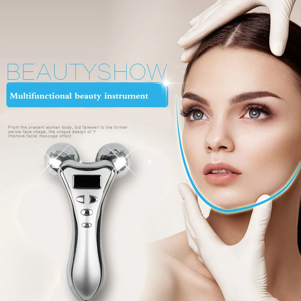 Цена Микро тока вибрации 3D ролик 360 вращаться полный массажер для тела антицеллюлитный лифтинг кожи лица затянуть удаления морщин инструменты