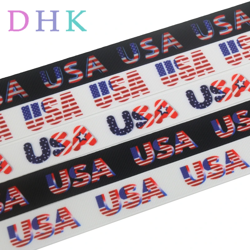 DHK 50 ярдов США Печатный grosgrain ленточный аксессуар украшение для волос Оптовая