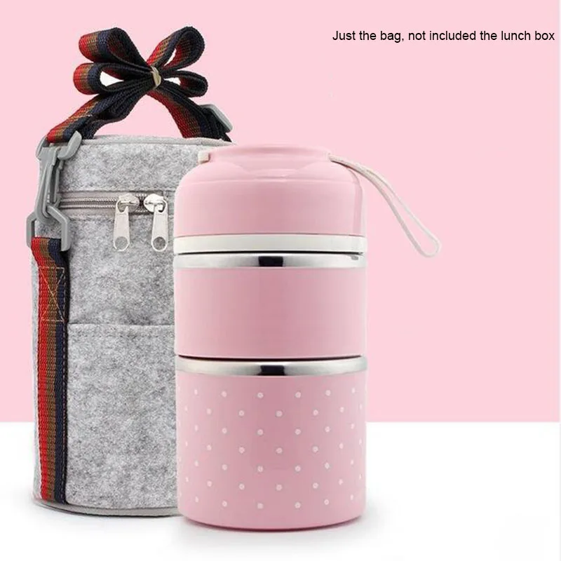 Japanese Thermal Lunch Box Leak-Proof Stainless Steel Bento Box Kids Portable Picnic School Food Container Box Kitchen Tool 29 - Цвет: 2 Layer bag