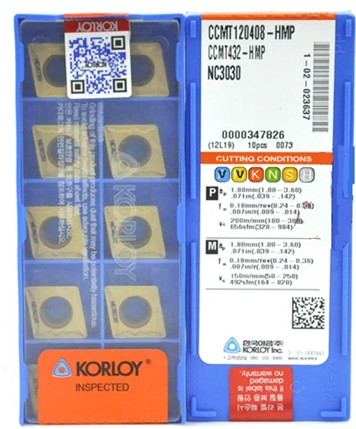 Hot sale original KORLOY cutting blade CCMT120408 HMP NC3030 carbide