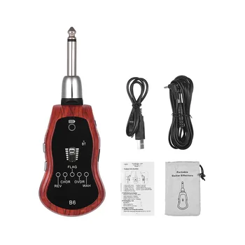 

Guitar Effectors Guitar Effect Synthesizer with 5 Effects(Reverb/Chorus/Flanger/Overdrive/Wow Wah)Built-in Rechargeable Battery