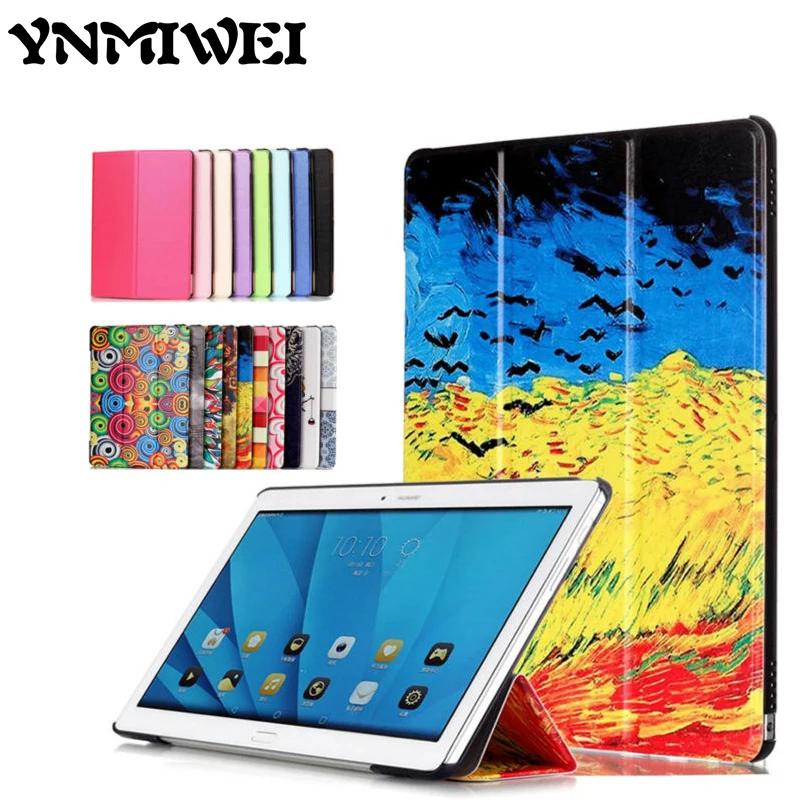 

Leather Tablet Case For Huawei Mediapad 10" M2 A01W M2 A01L M2-A01W Fashion Stand Cases Cover 10.1'' Screen Protector Film Gift