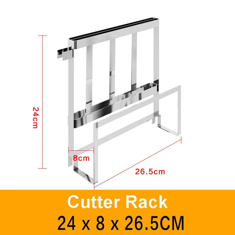 304 кухонная полка из нержавеющей стали, держатель для сушки слива, тарелка для посуды, чашка для кухонного мыла, органайзер для хранения в ванной - Цвет: Cutter Rack