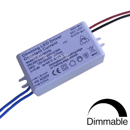 

(20pcs/lot) Triac dimming constant current 7.5W 6-15V 500mA dimmable LED driver power supply