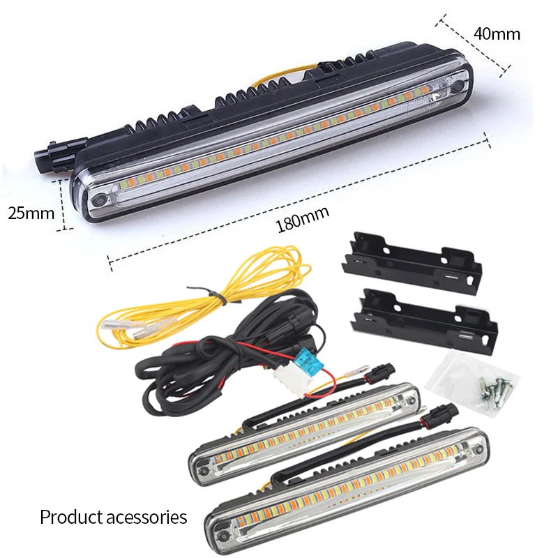 12 В Автомобильный светодиодный дневной ходовой свет, плавная сигнальная лампа, автомобильный Дневной светильник DRL, универсальный автомобильный светильник, аксессуары для полосы