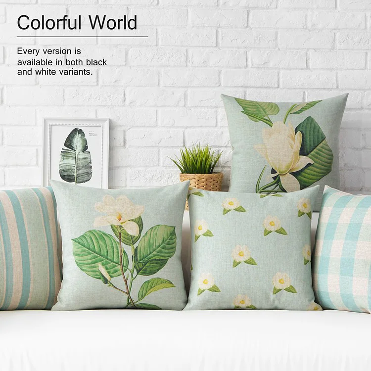 

Pastorale Concise Minimalism Flower Pattern Throw Massager Decorative Vintage Pillows Emoji Pillow Cover Home Decor Gift Casee