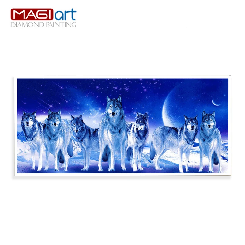 

Diamond painting accessories,Diamond embroidery,5D DIY mosaic Diamant, picture of rhinestones,full round daimond Wolves ZMA048