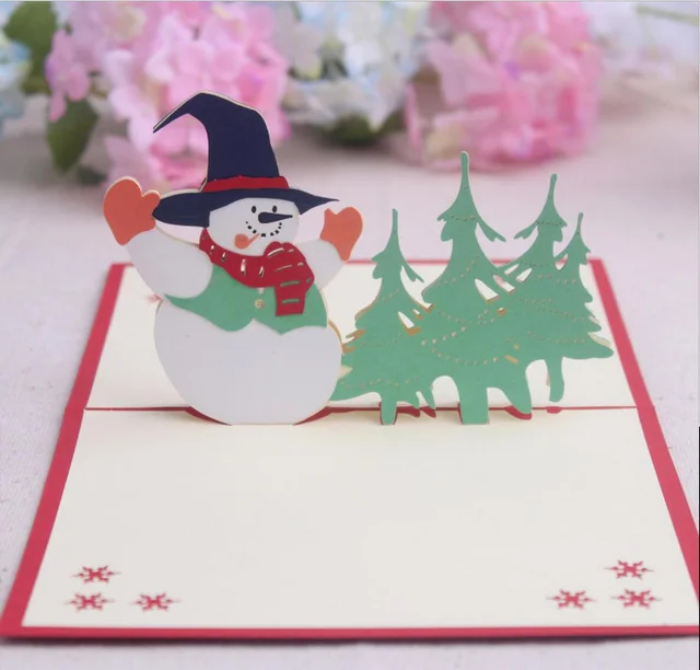 10pcs 3d christmas snowman tree handmade kirigami origami for merry snowman invitations