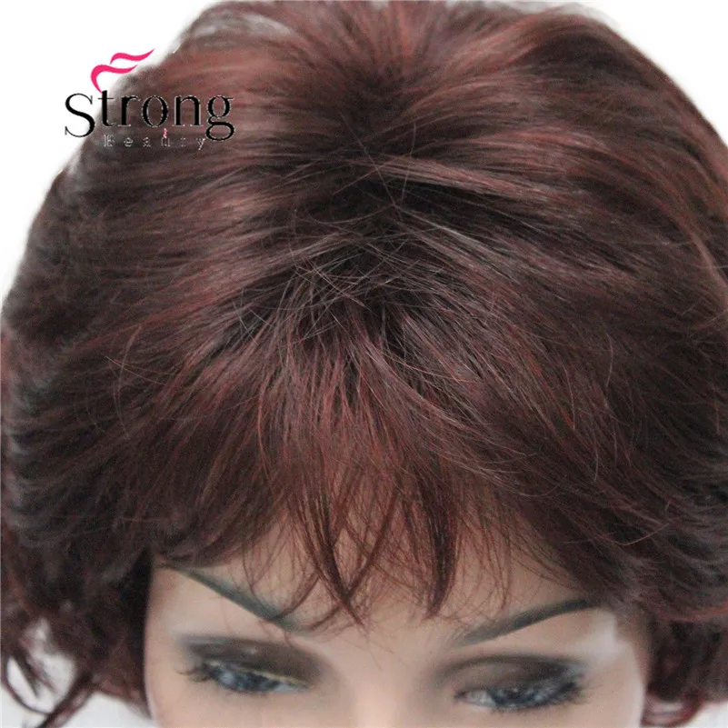 E-7125 #33H350 New Wavy Curly Auburn Mix Red Short Synthetic Hair Full Women's daily Party Wig (5)