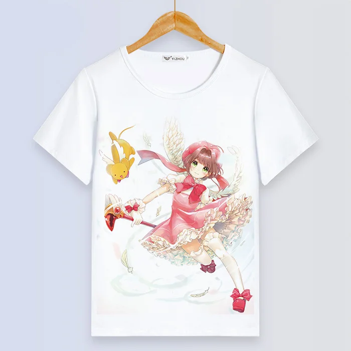 Cardcaptor Sakura, женская футболка Kawaii, короткий рукав, летняя, Femme, футболка, Harajuku, свободные топы, пара, одежда для девочек, милые пальто
