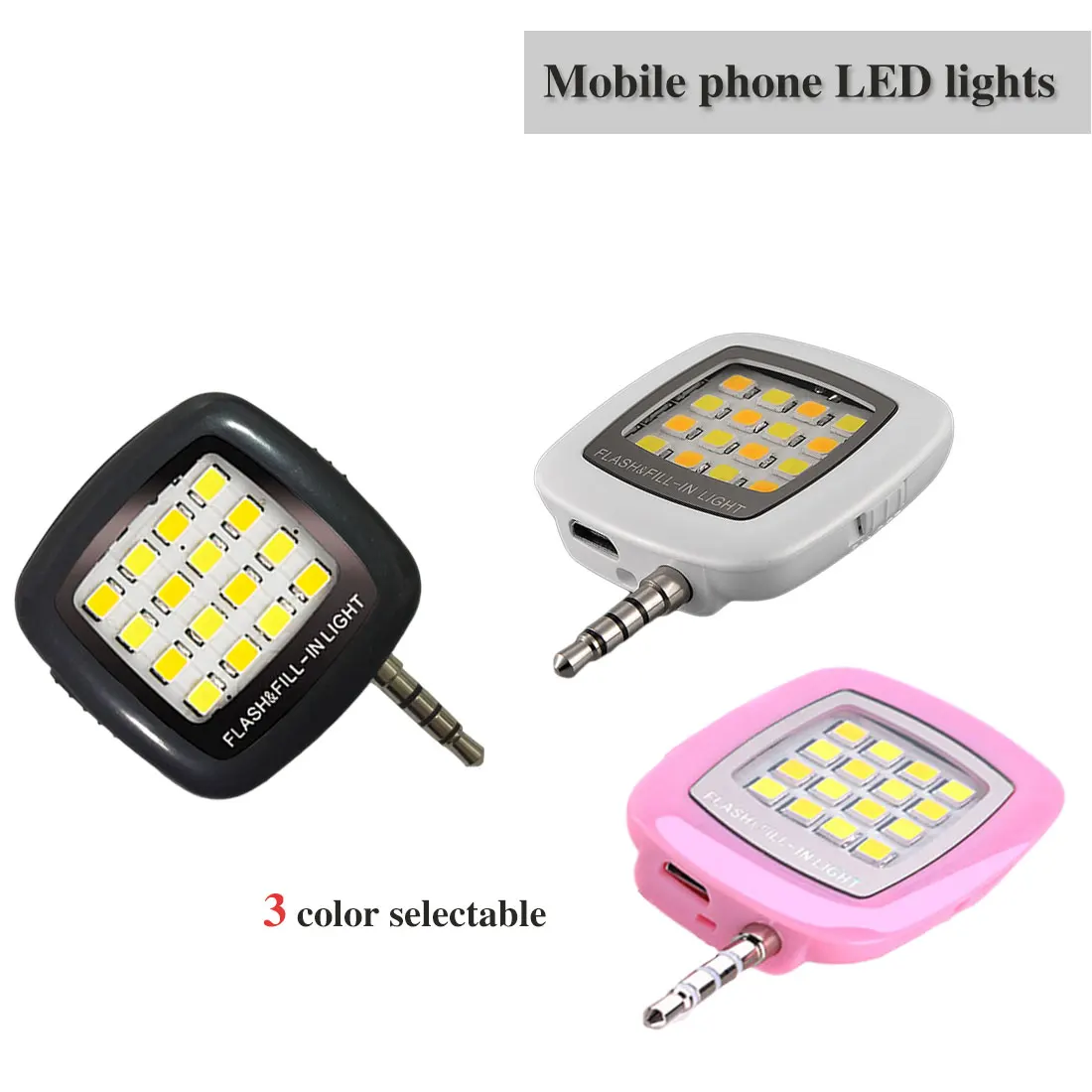 

Etmakit Mobile Phone LED Flash Light Adjustable Fill light For iPhone 6 6s and Android Phones Mini Selfie Sync Flashlight 16 LED