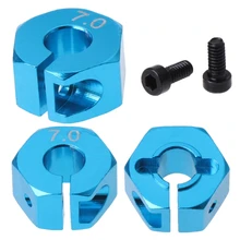 4x1: 10 peças de pneus de carro rc liga 7.0 roda hex 12mm unidade 4 p hsp hpi tamiya carro conjunto hexágono adaptadores parafusos agulhas de aço(China)