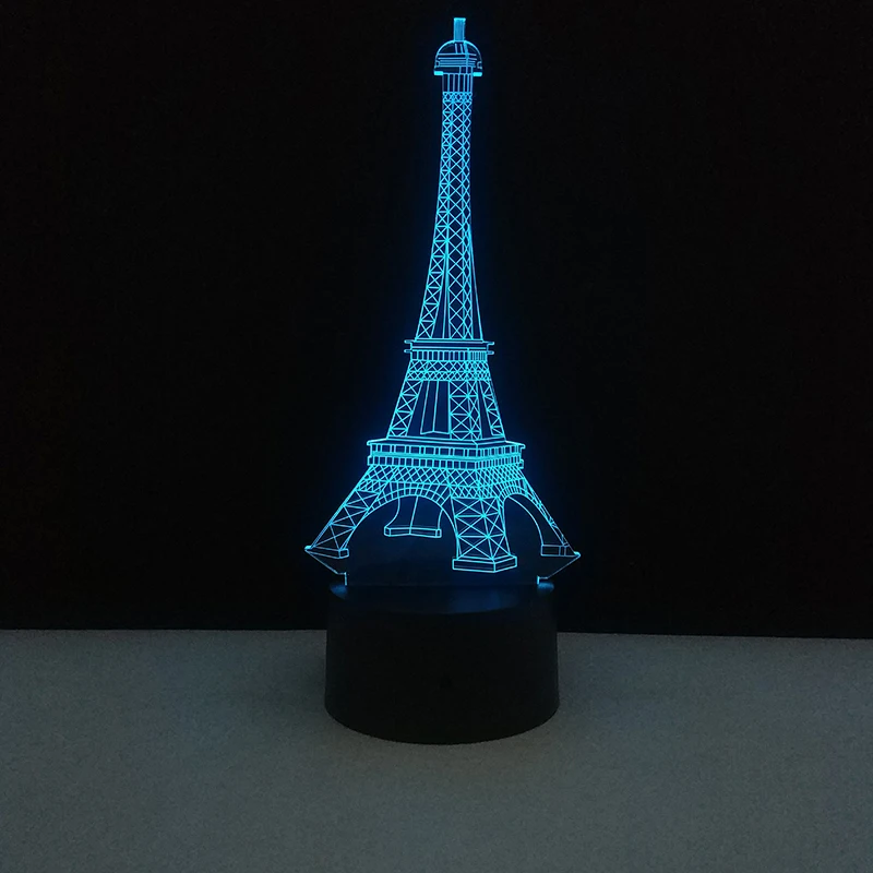 Ночсветильник с Эйфелевой башней 3D Светодиодная лампа новогодние праздничные
