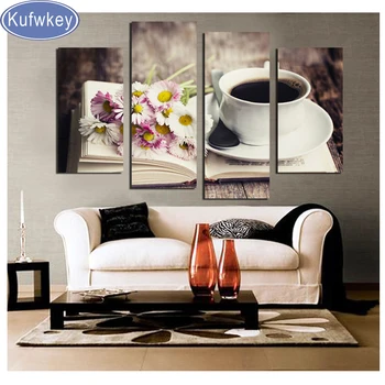 

Diamond Embroidery sale Frower Coffee Tea Diamond Painting 4 pcs,Cross Stitch,Diamond Mosaic,mazayka,diamond Kitchen Room decor