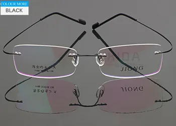 

Rimless Eyeglass Frame Black Man Women Glasses Spectacles Optical RX 817