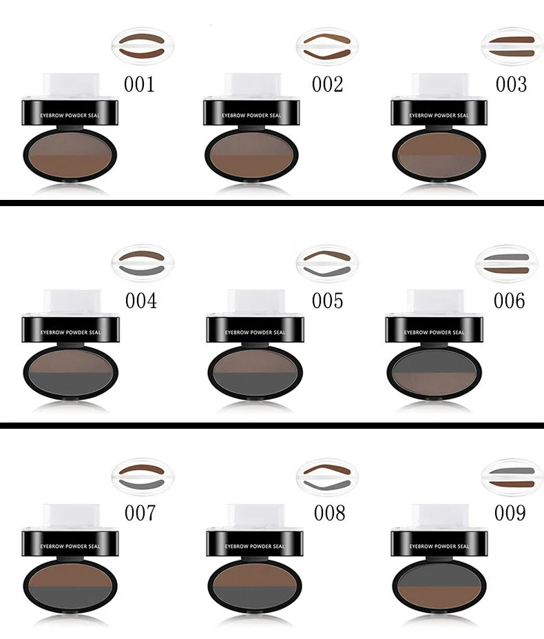 Палетка для штемпеля Для Бровей, набор двухцветных теней, пудра, водостойкая, для бровей, штемпель для пудры, естественная форма, пудра для бровей, палитра