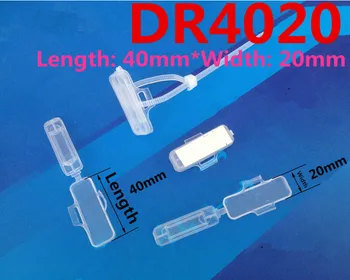 

Free shipping 100 Pcs length 40mmxwidth 20mm DR4020 cable Wire marker Line Labeled Box Transparent Cable Box Logo waterproof box