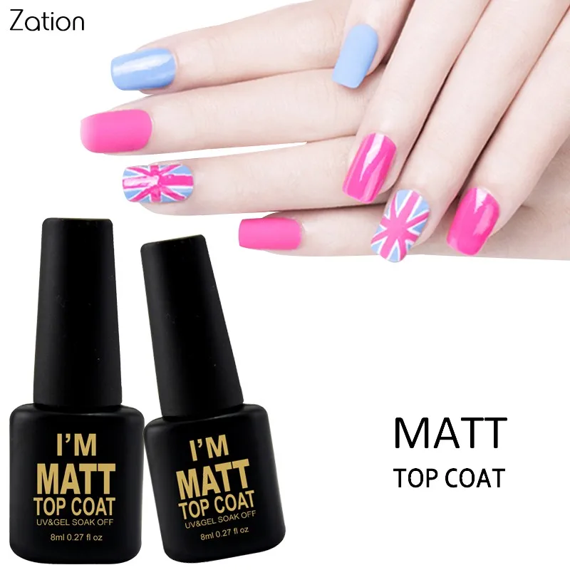 Zation Professional Frosted Surface Gel Nail Polish Long lasting Matte Top Coat Gel Varnish No