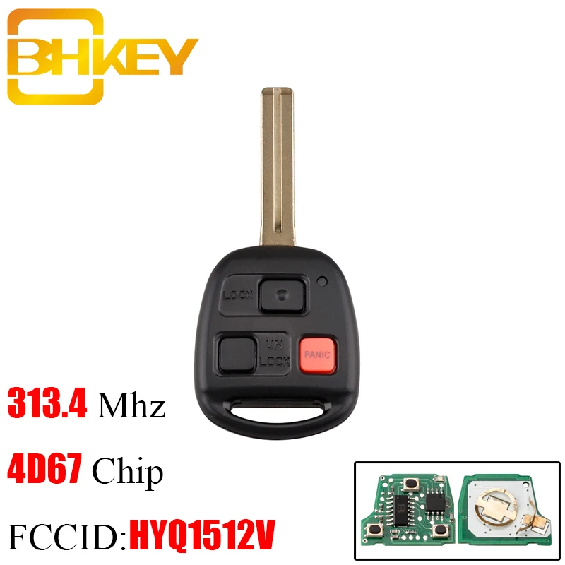 

BHEKY 3 Button 314.4mhz Keyless Entry Remote Key Fob 4D67 Chip For Lexus GX470 LX470 2003 2004 2005 2006 2007 2008 For HYQ1512V