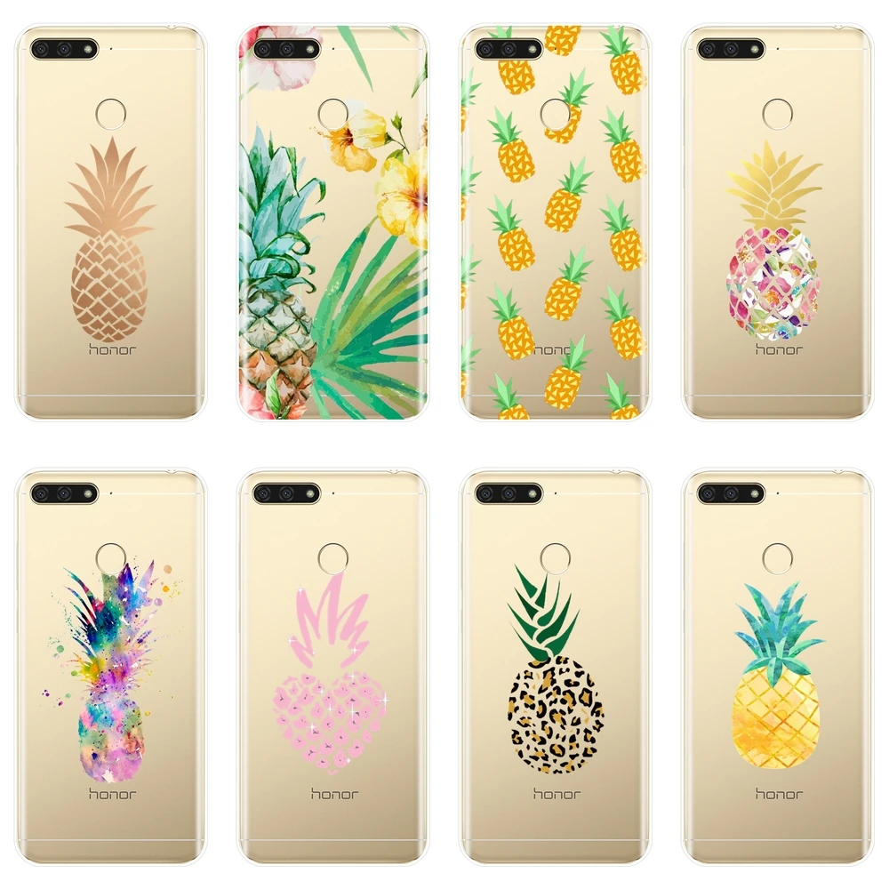 TPU Cute Pineapple Phone Case Silicone For Huawei Y5 Y6 Y7 Prime 2018 Y9 2019 Soft Back Cover Y3 2017 II Pro | Мобильные телефоны и