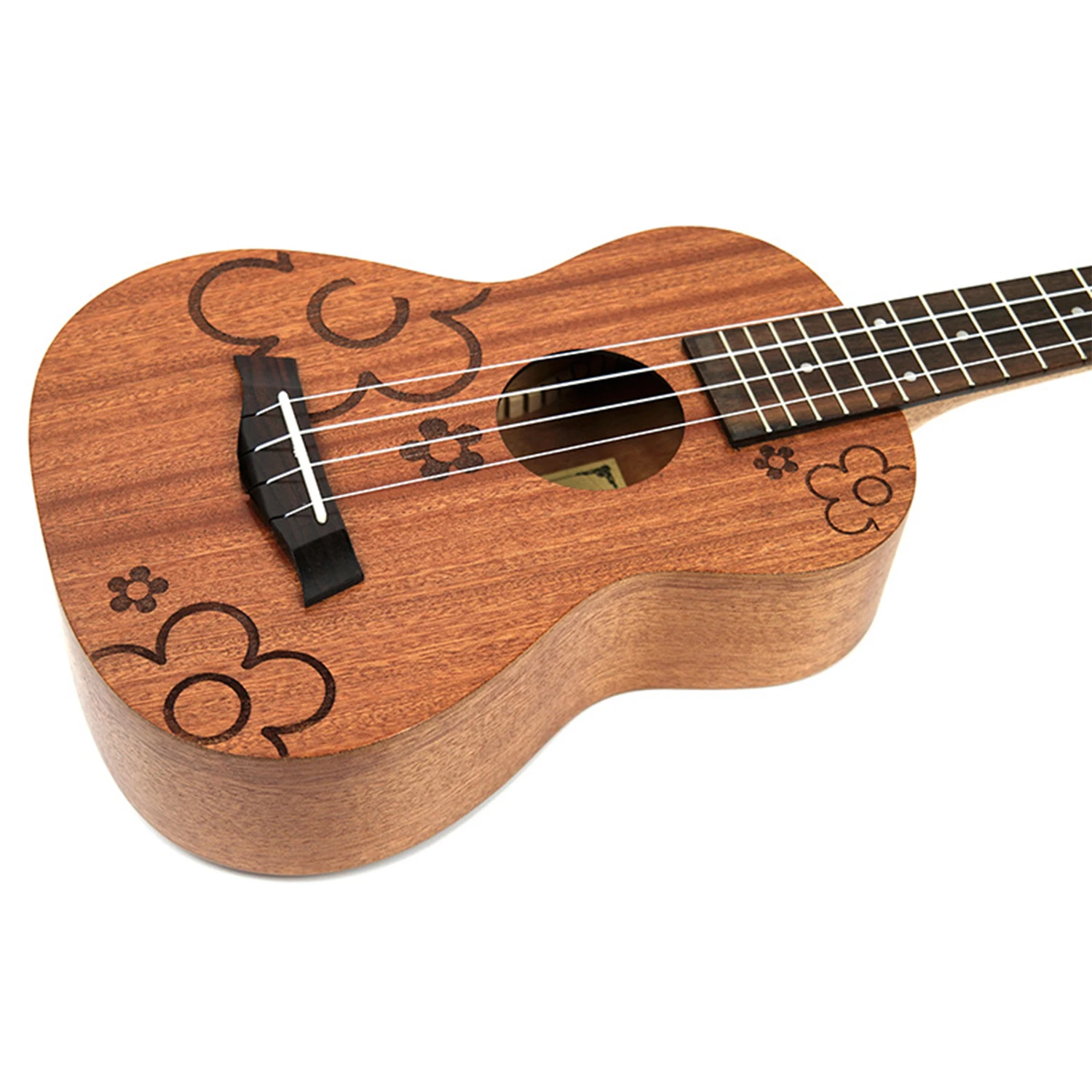 21 inch Soprano Uke4 Strings UkuSapele flowers guitaacoustic small guitar solid body professional uke Concert 21 inch Soprano Uke4 Strings UkuSapele flowers guitaacoustic small guitar solid body professional uke Concert