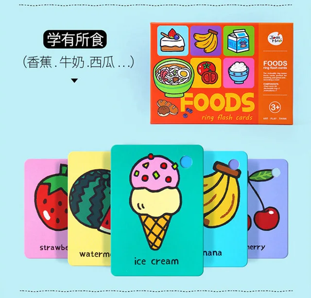 Cartão de Literacidade para Crianças Cartão de Memória Inglês Anos Bebê Educação Precoce Quebra-cabeça Palavras Cognitivas Cartão Flash 0-6 6 Online shopping