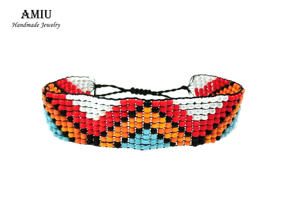 AMIU Handmade Friendship Bracelet Bohemia Style Hippy Bracelet Rope Popular String Seed Beads Bracelets For Women Men Christmas