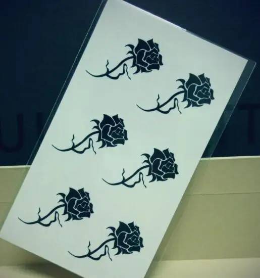 023 48 De Réduction1 Pc De Tatouage Autocollant Rose Pur Couleur Corps Autocollant Fleur Imperméable Durable Pour Womam Dans Temporaire Tatouages