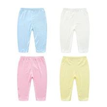 Детские облегающие леггинсы, летние, из модала, эластичные, ярких цветов, мягкие, удобные, дышащие, однотонные леггинсы, детские штаны, Комбинезоны