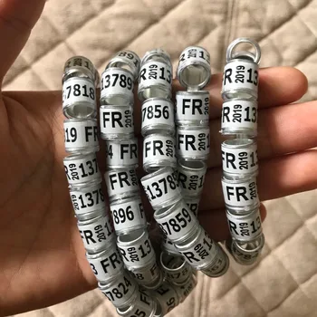 

2019 pigeon foot rings FR white birds ring 8mm inner-ring-size 1000pcs/Lot