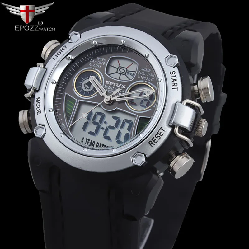 

Punk style Fashion Sport Military Top Brand Epozz Mens Watches Rubber Alarm Clock Quartz Watch Men Wristwatch Relogio Masculino