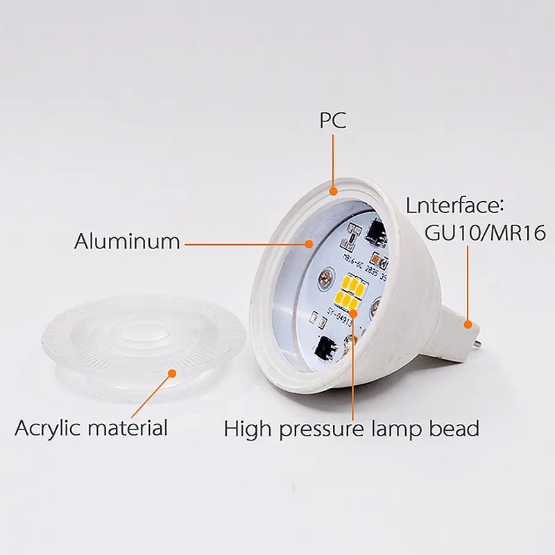 10 шт. GU10 MR16 Светодиодный светильник 6 Вт 220 В светодиодный светильник GU Lampada MR конденсаторный светильник диффузионный прожектор энергосберегающее Домашнее освещение в помещении