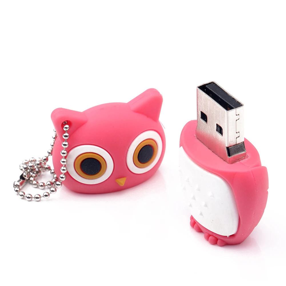 Креативный милый сова USB флэш-накопитель Memory Stick U диск для компьютера ноутбука - Цвет: Розовый
