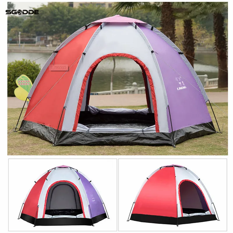 

SGODDE 6 Person Outdoor Automatic Instant Tent Throwing Pop-Up Hiking Fishing Camping Beach Tent Set Waterproof Large Tents