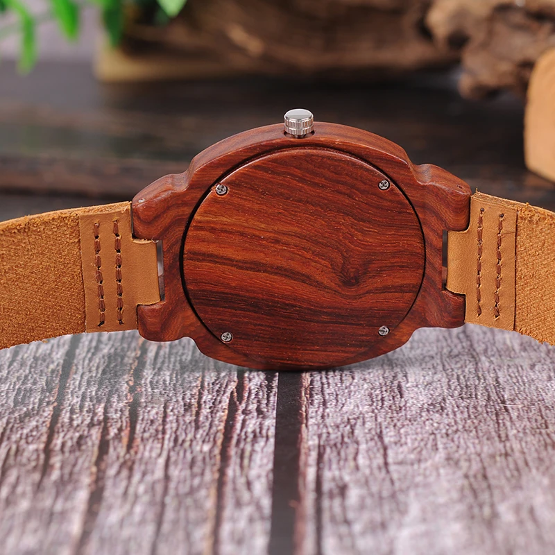 BOBO BIRD Bamboo Men Watch Quartz Wooden WristWatch Male Clock Red Sandalwood In Gift Box Custom logo Relogio Feminino