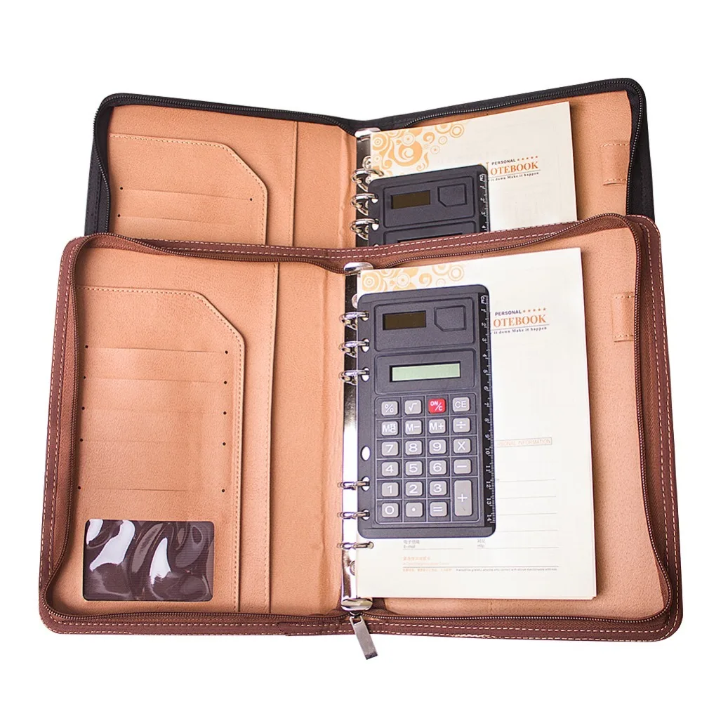 

Notebook Cover PU Leather Document Case File Office Organizer Holder Conference Folder bag agreement card organizer