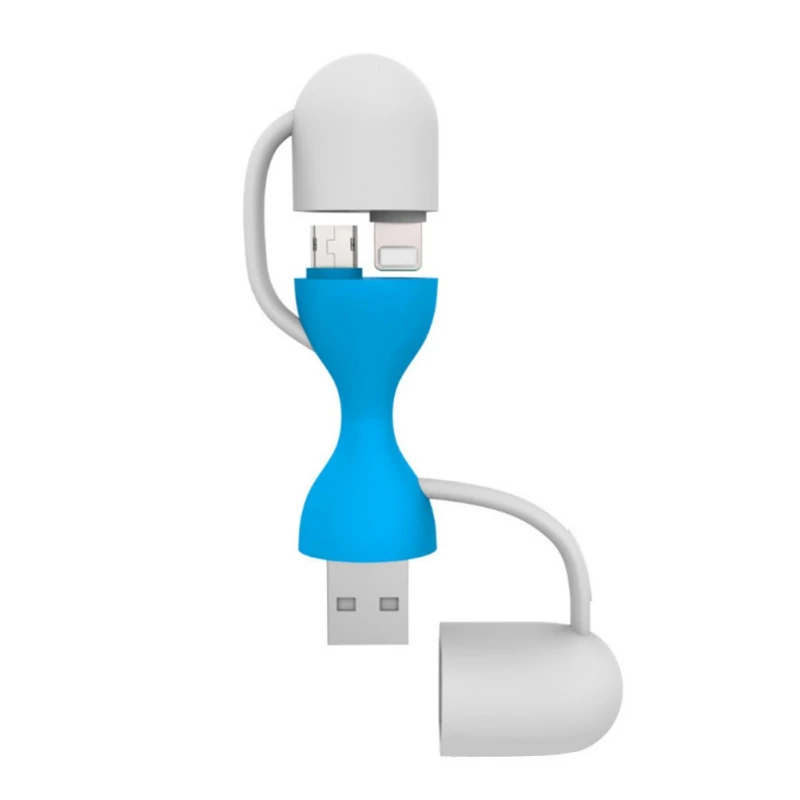 

2 in 1 USB OTG Adapter Key Chain Data Cable 2.1A Micro USB For iPhone For Android Mobile Phones To Computer