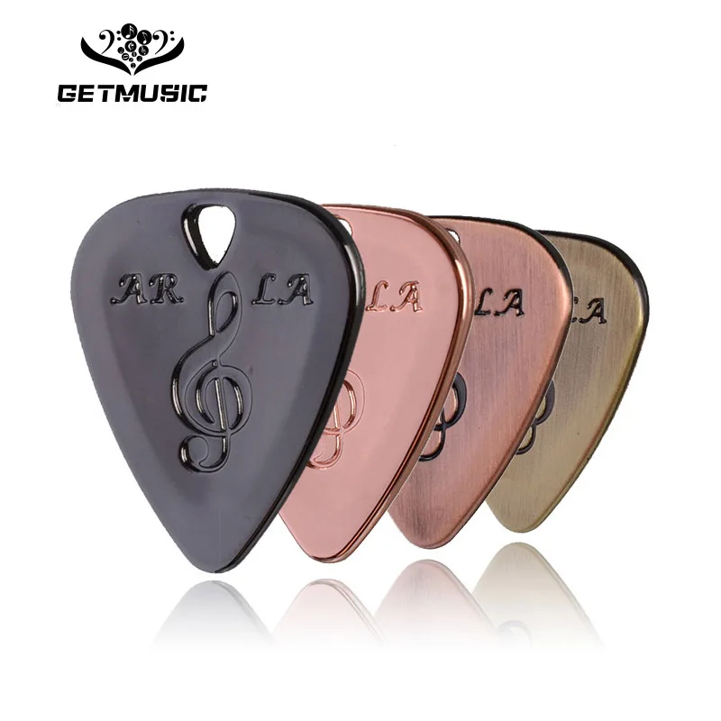 

5pcs 1.4mm to 0.38mm Zinc Alloy Guitar Pick Arc Surface Design to Anti-skid Five Colour Available