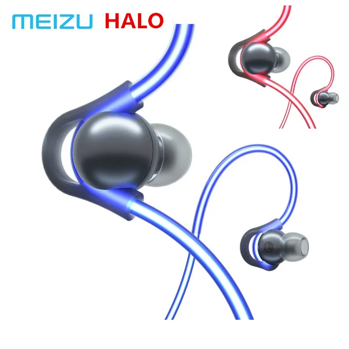 

Original Meizu HALO Laser flash Bluetooth Headset In-Ear Sports Running Earphone with mic Earbuds magnetic for all phones OS IOS