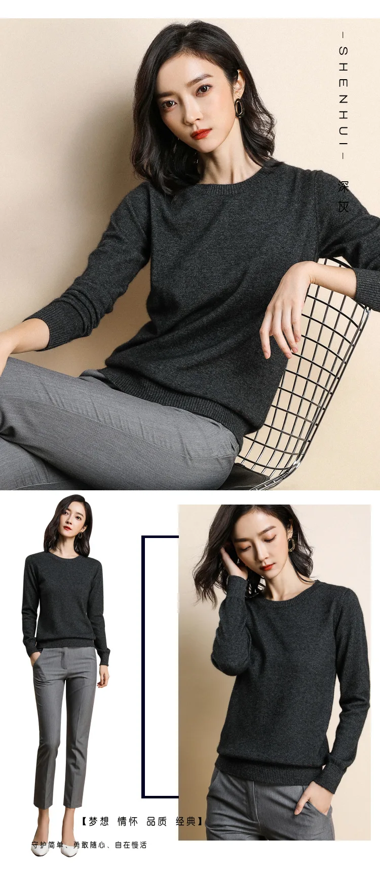Женские свитера с круглым вырезом и длинным рукавом, трикотажная одежда, пуловер, вязаная уличная одежда, женские мягкие свободные тонкие Джемперы, корейская мода