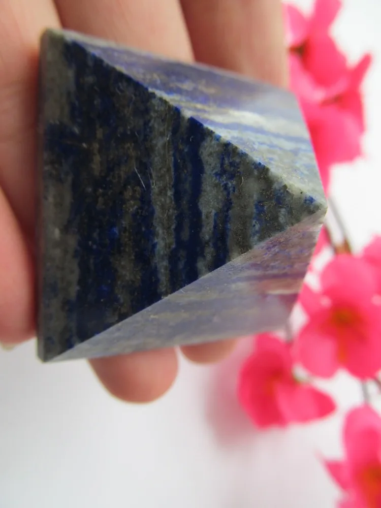 AAA+ Natural Lapis Lazuli Quartz Crystal Pyramid Healing Crystal Crafts Gift 38MM 42MMin Stones