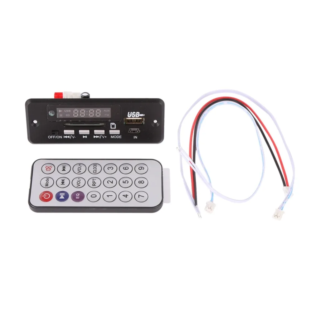 

EDAL Wireless MP3 Player Decoder Board Audio Module USB TF Radio For Car Red Digital LED With Remote Controller