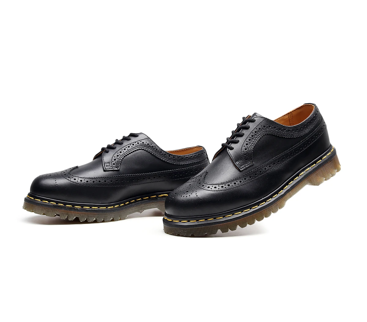 Мужские Кожаные Мокасины; повседневные туфли-оксфорды в стиле Дерби Для мужчин; резиновая обувь с перфорацией типа «броги» для мужчин; Мужская обувь из натуральной кожи; Размеры 35-46