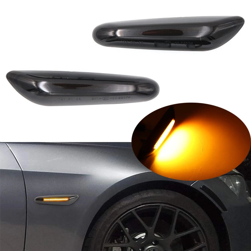 

Pair E46 E36 E90 E91 E60 E61 E81 E82 Smoked Amber LED Side Marker Light For BMW E87 E88 E92 E93 X1 E84 X3 E83 X5 E53