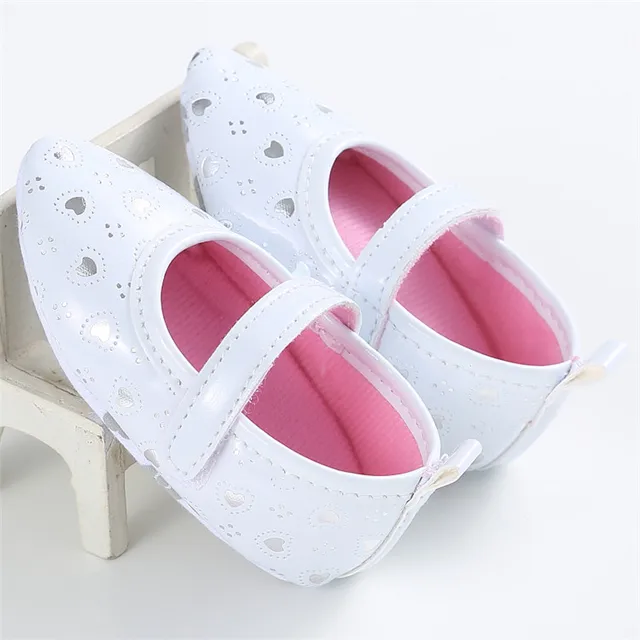 New Fashion 10.5 11.5cm White Baby Shoes Girls Kids Chaussures Pointed Princess Sneakers Leather