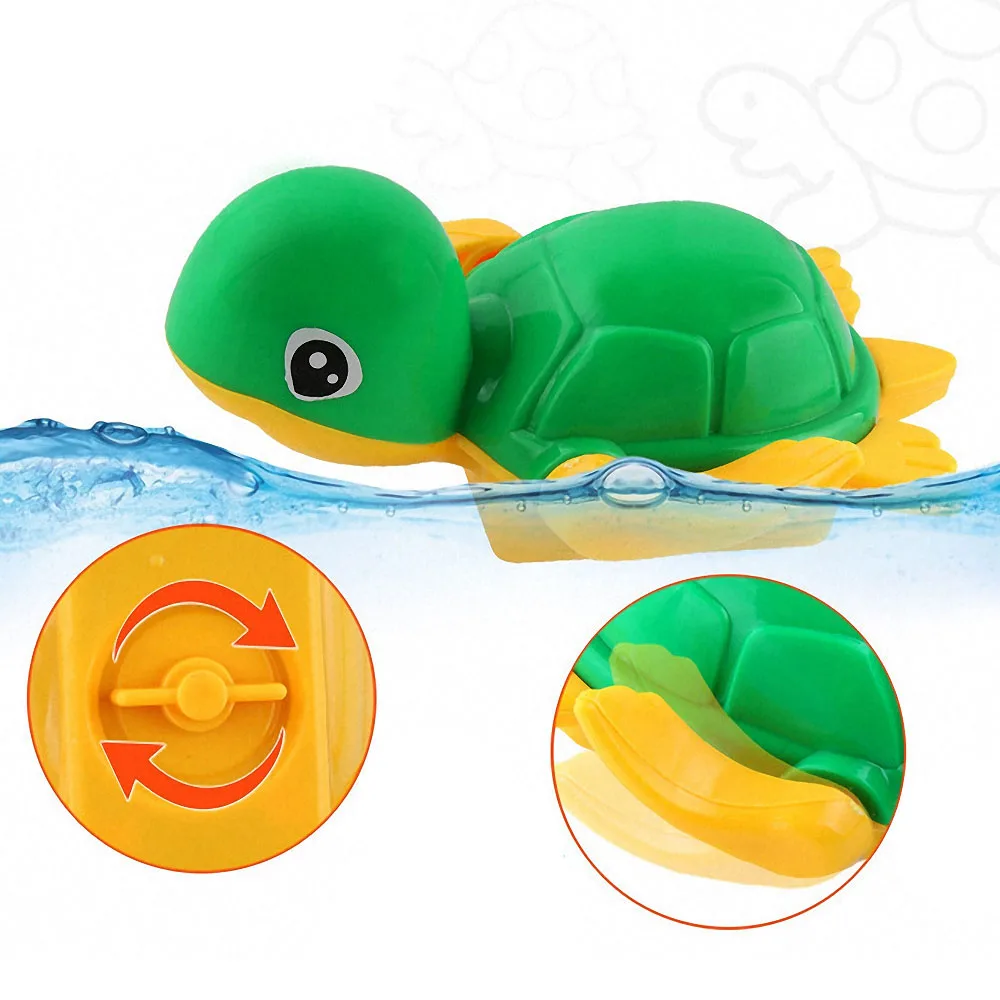 Мультяшные морские животные черепаха корабль детские игрушки для купания для детей Заводной механизм обучающая Ванна для душа водные игрушки для ванной