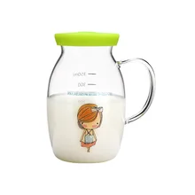 Милый молока чашку печати с масштабом, выпускной, тепло и холод изоляцией стеклянные чашки для микроволновой печью духовка