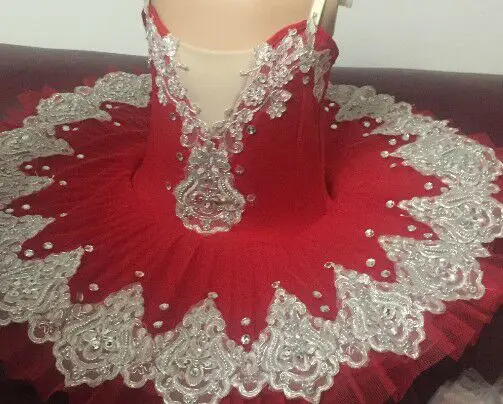 

Red Professional Ballet Tutu Girls Gymnastic Dancing Dress Adult Swan Lake Costume Ballet Leotards Kid Ballet Dress B-6566